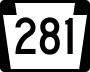 Pennsylvania Route 281 marker