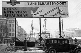 Tunnel construction on Götgatan in March 1933