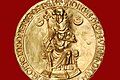 Image 51The seal of the Golden Bull of King Andrew II of Hungary from 1222 (from History of Hungary)