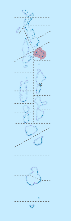 Location of Lhaviyani in Maldives