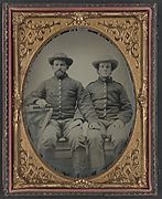 Charles Chapman of Company A, left, and unidentified soldier