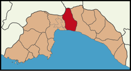 Map showing Serik District in Antalya Province