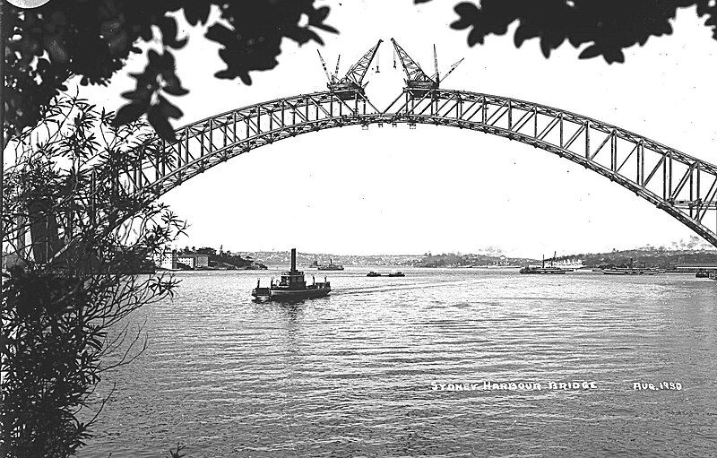 File:Car-ferry-kedumba-beneath-the-sydney-harbour-bridge-august-1930 20078126776 o.jpg