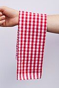 Gingham with squares in four colours.