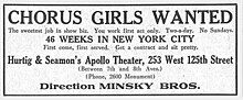 Advertisement for Hurtig and Seamon's Apollo Theater in 1928