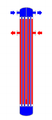 Fig. 3: Shell and tube heat exchanger, 2-pass shell side, 2-pass tube side (2-2 countercurrent)