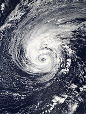 Satellite image of Hurricane Leslie as it neared its initial, Category 1 intensity peak on 3 October.