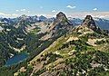 Joe Lake, Mt. Thomson, Huckleberry Mountain (right). Camera pointed west.