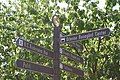 Sign post in Odense showing direction to landmarks