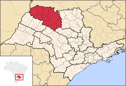 Location of the Mesoregion of São José do Rio Preto