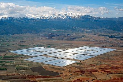 Andasol Solar Power Station in Spain. As of 2020, in most countries, solar and onshore wind are cheapest forms of building new electricity-generating plants IEA (Image 9).