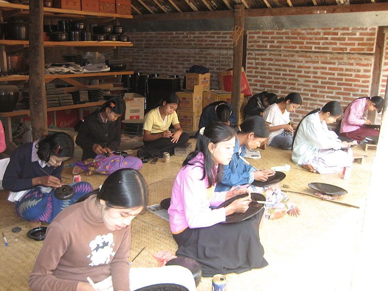 File:Bagan-Lacquerware-Factory-Workers.JPG