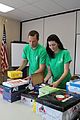 O'Farrell and wife Christin making final preparations for the O'Farrell Family Hug Foundation's 2012 shoe distribution event.