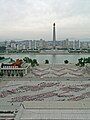 The Kim Il Sung square, as viewed from the Study Hall to the Juche Tower