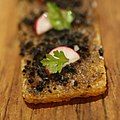 Truffle toast with parsley and radish