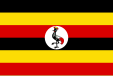 Flag of Uganda (Barry of six, sable, or, and gules)