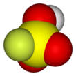 Spacefill model of fluorosulfuric acid