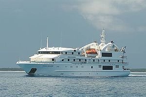 Oceanic Discoverer sailing near the island of Ouvéa. November 2006. Photo by: Roderick Eime