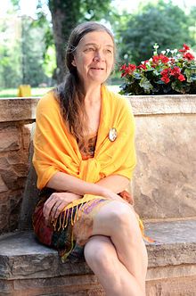 A woman with long brown hair