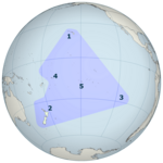 Polynesia is generally defined as the islands within the triangle.