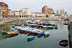 Port of Castro Urdiales, with the Church of Santa María de la Asunción in the background