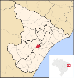 Location of Areia Branca in Sergipe