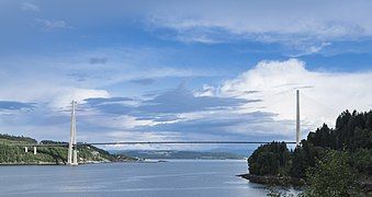 Skarnsund Bridge, the only road crossing on the fjord.