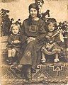 Crimean Tatar noble woman with children, 1925.