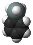 ball-and-stick model of the phenylsilane molecule