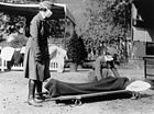 Two American Red Cross nurses demonstrated treatment practices during the influenza pandemic of 1918.