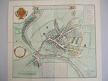 Plan of Blandford Forum showing parts of Blandford Forum, Dorset, destroyed by the fire of 1731