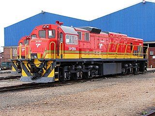 Bright Star equipped no. 34-084 in Transnet Freight Rail livery at Swartkops, 20 April 2013