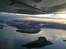 Whangarei Airport, overlooking Matakohe Island