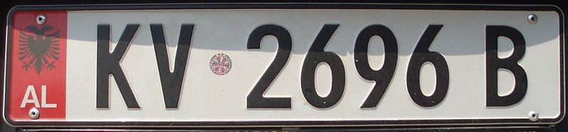 File:License plate Kavaja.JPG