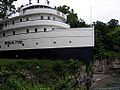 The former MV Benson Ford, a former lake freighter, has been adapted as a tourist attraction on the island.