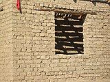 Adobe brick house under construction in Kyrgyzstan