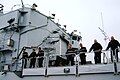 Sailors manning the rails of the FS Nivôse