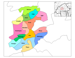 Provincial map of its departments