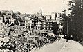 The blown up City Duma building and surroundings after the explosions in 1941.