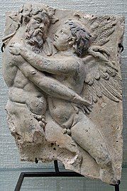 Silenus and Eros fragment from Latium, early 1st century AD (Cabinet des médailles, Paris)