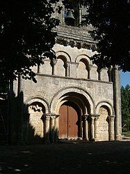 The church doors in Tauriac