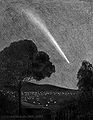 Comet Ikeya–Seki, seen from Canberra, 31 October 1965. Drawing by David Nicholls.