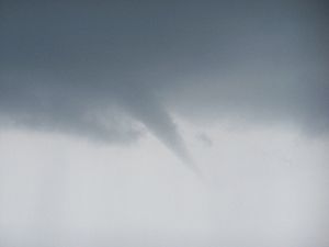 A funnel cloud (tuba) over the Netherlands