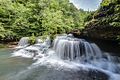 The drop of the falls on Clear Creek at Fall River Community, TN. This was a local bathing shower.