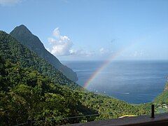 Gros Piton seen from the Piton Mitan ridge