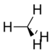 Skeletal structure of methane.