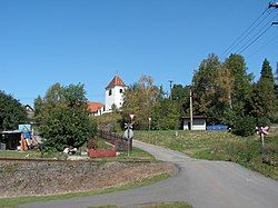 View towards the Church of Saint Michael the Archangel