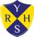 A logo depicting a blue and yellow shield with the initials RH (Rhosnesni High) horizontally, and YS (Ysgol School) vertically.