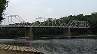 Dingman's Ferry Bridge connects Sandyston Township, New Jersey, and Delaware Township in Pike County, Pennsylvania