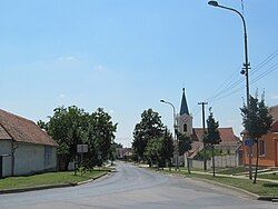 Main street with the Church of All Saints